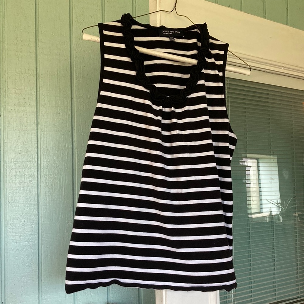 Jones New York Signature Black/White Tank